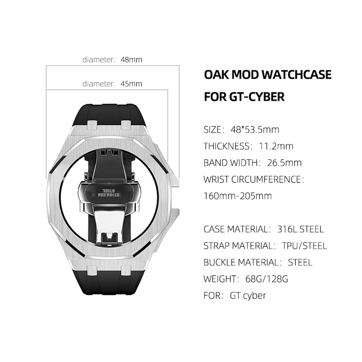 GTCYBER MOD KIT-OAK SILVER SS