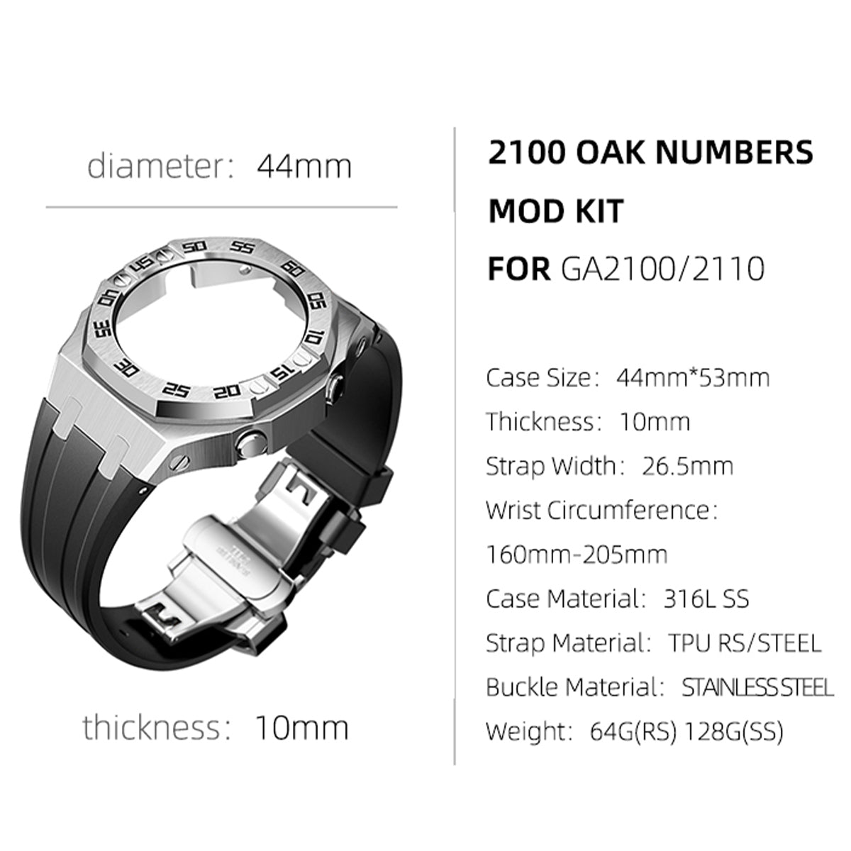 2100 MOD KIT-OAK4 NUMBERS BLACK-WH RS