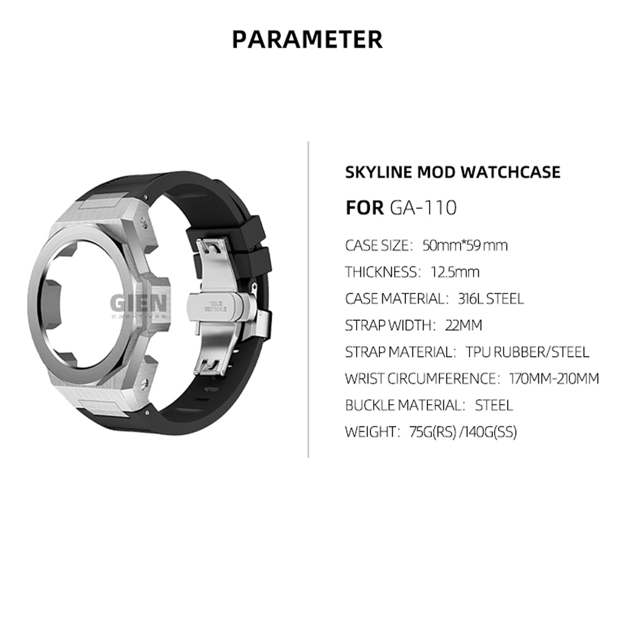 GA110 MOD KIT-SKYLINE SILVER SS